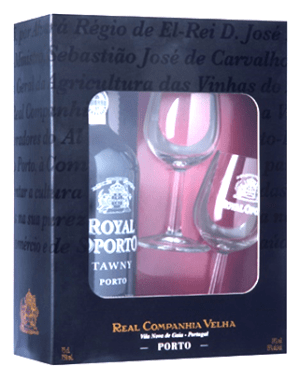 Real Companhia Velha Tawny - Royal Oporto Box mit Glas Tawny Non millésime 75cl