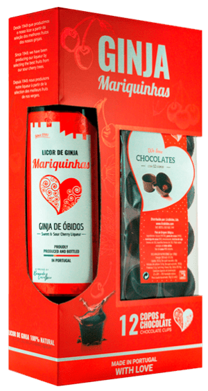 Licóbidos Ginja Mariquinhas + 12 chocolate glasses Non millésime 50cl