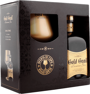 Liquid Company Coffret Gold Grail - Premium Gin a/verre Non millésime 50cl