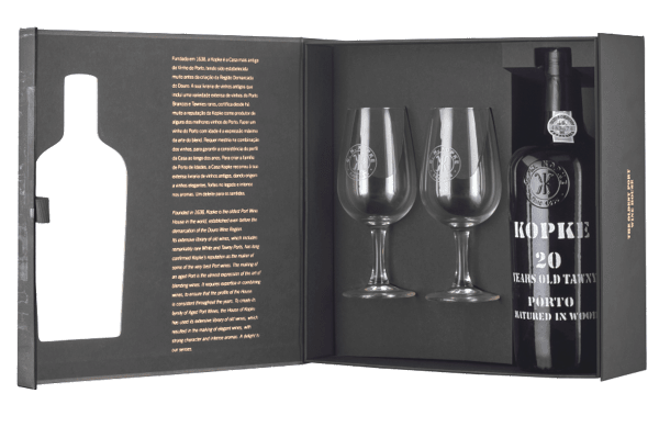  Sogevinus Coffret Kopke 20 ans a/verres Tawny Non millésime 75cl